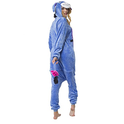 Katara-(10+ Modelos) Kigurumi Pijamas Disfraz Animal Halloween Adultos, Color burro, Talla 175-185cm (1744)