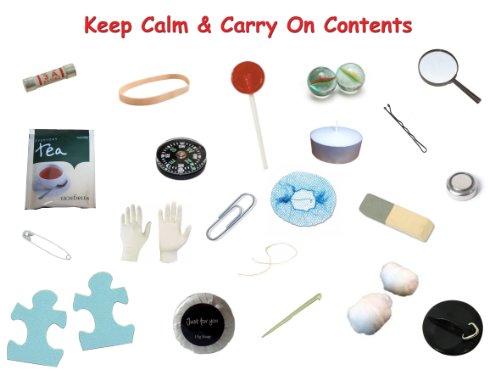 Keep Calm & Carry On Survival Kit In A Can. Humorous Novelty Fun Gift - Present & Card All In One. Birthday/Christmas/Retirement/Boss/Work Colleague/Good Luck/Leaving/Mum To Be/Dad To Be/New Baby/New Parents/Father's Day/Mother's Day/Valentine's Day/Gradu