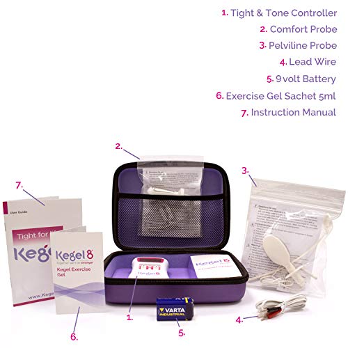 Kegel8 Tight and Tone Plus para el fortalecimiento del suelo pélvico, incluye 2 sondas, músculos de suelo pélvico débil, ejercicio de Kegel, tóner para suelo pélvico para mujeres, pesos para suelo pélvico.