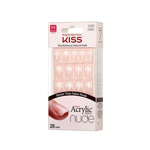 Kiss Salon Acrylic Nude French Nails 28 Count (Cashmere) by Kiss