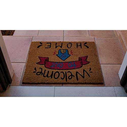 koko doormats Kook Time Felpudo para Entrada de Casa Original, Modelo Welcome to Our Home, Fibra de Coco y PVC, 40x60cm