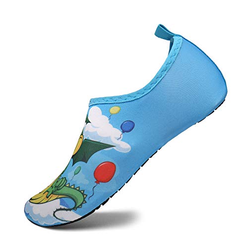 KUBUA Niños Niñas Zapatos de Agua Calcetines Zapatillas de Deporte Descalzos Aire Libre Snorkel Bucear Surf Mar Deportes Acuáticos Escarpines Piscina Playa Yoga Secado Rápido 32/33 EU