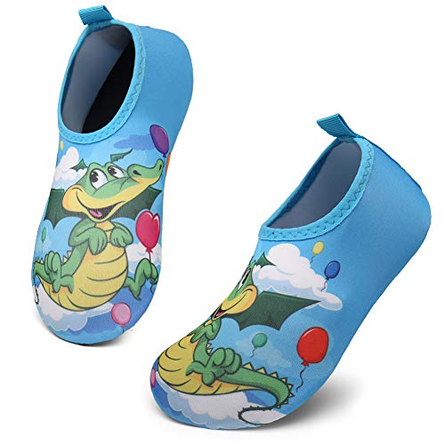 KUBUA Niños Niñas Zapatos de Agua Calcetines Zapatillas de Deporte Descalzos Aire Libre Snorkel Bucear Surf Mar Deportes Acuáticos Escarpines Piscina Playa Yoga Secado Rápido 32/33 EU