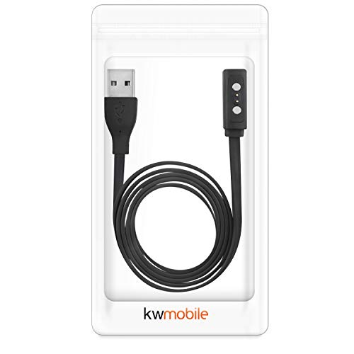 kwmobile Cable de Carga Compatible con Pebble 2 / Time/Steel/Round - USB Negro para Fitness Tracker y smartwatch