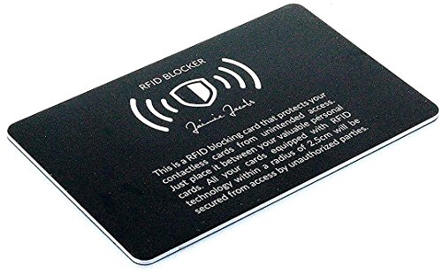 La protección RFID para Tarjetas de crédito de Jaimie Jacobs (Bloqueo RFID y NFC, Tarjetas de crédito sin Contacto) (Negro)