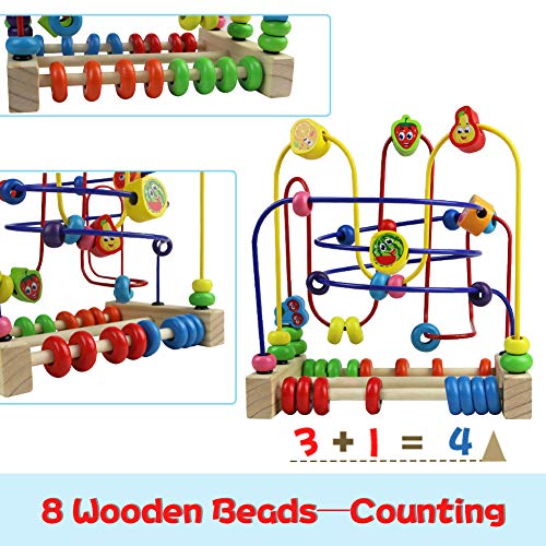 Laberinto Madera Abaco Frutas Juguete Abalorios Madera Cuentas de Maze Cube Juegos Educativos Para Niños 3 4 5 6