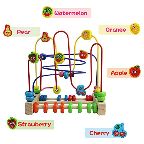 Laberinto Madera Abaco Frutas Juguete Abalorios Madera Cuentas de Maze Cube Juegos Educativos Para Niños 3 4 5 6