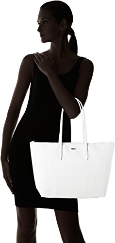 Lacoste NF1888PO, Bolso bandolera para Mujer, BLANCO BRILLANTE (Bright White), 29.5 x 14 x 35 cM