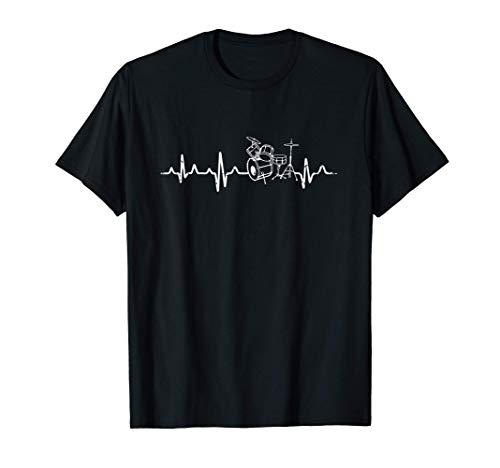 Latido del Corazón con Tambores Batería Regalo Drums Stick Camiseta