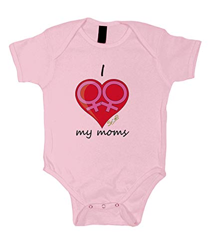 latostadora - Body I Love My Moms para Bebe Rosa Claro L