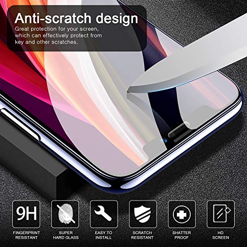 Leathlux Funda iPhone 12 Pro + [2 Pack] Cristal Templado Protector de Pantalla, Ultra Fina Silicona Transparente TPU Funda y Protector Airbag Anti-arañazos Carcasa iPhone 12 Pro/iPhone 12 MAX 5G 6.1"