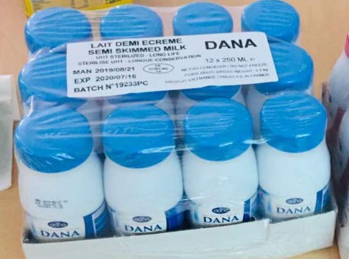 Leche semidesnatada UHT Dana de larga duración 250 ml x 12 (1,5% materia grasa)