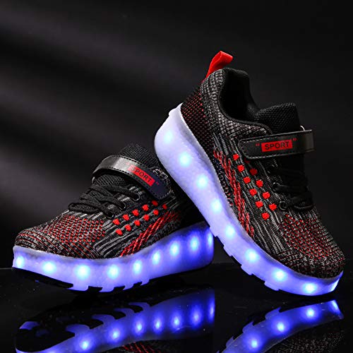 Led Lights USB Charger Shoes with Double Wheels for Small Boys and Girls Skateboarding Footwear Outdoor Sports Glowing Outdoors Sport Sneakers