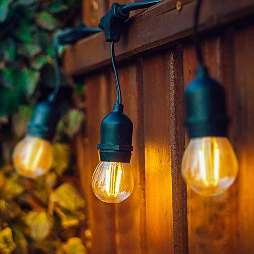 LEDKIA LIGHTING Guirnalda Waterproof IP65 con 8 Portalámparas E27 Casquillo Gordo 5.5m Negro Negro