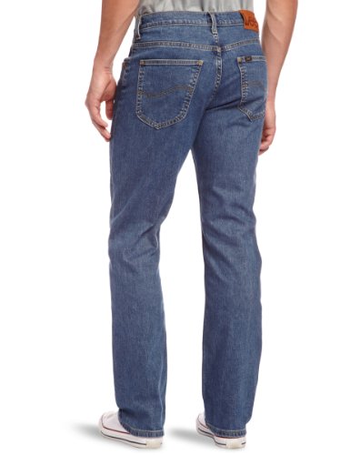 Lee Brooklyn Straight Jeans, Azul (Mid Stonewash), 34W / 32L para Hombre