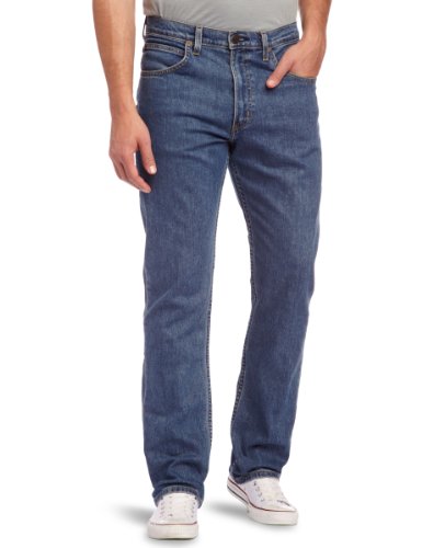 Lee Brooklyn Straight Jeans, Azul (Mid Stonewash), 34W / 32L para Hombre