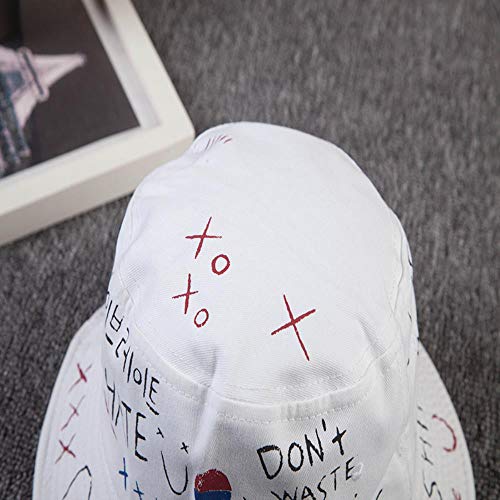 liqun Unisex Harajuku Bucket Hat Pesca Al Aire Libre   Hip Hop Cap Hombres Verano para Pescador Sombrero Mujeres Bone Feminino, Sombrero Blanco, Talla Única