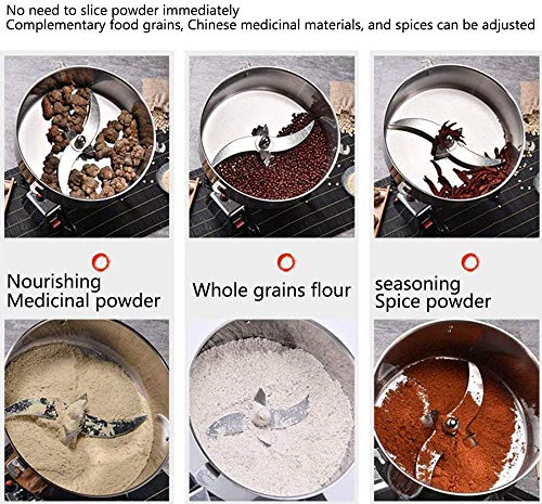 LOGO 4500g Acero Inoxidable Amoladora eléctrica del Grano del Molino for la molienda de Granos Diversos Especia Grano Hierba del Molino pulverizador de Polvo Máquina Amoladora