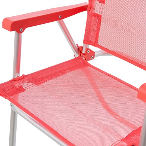 LOLAhome Silla de Playa Plegable Fija de Aluminio y textileno (Coral)