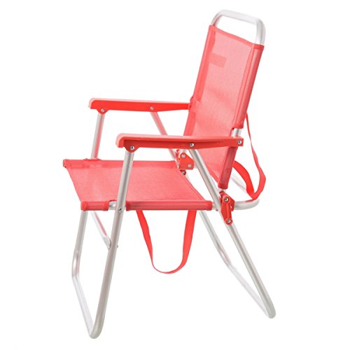 LOLAhome Silla de Playa Plegable Fija de Aluminio y textileno (Coral)