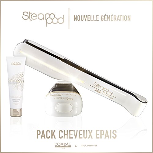 L'oreal – Pack Steampod 2.0 – Plancha de vapor de nueva generación + crema de alisado para cabello grueso 150 ml