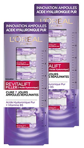 L'Oréal Paris – Bombillas repelentes – Cura de 7 días – Revitalift filler – concentrado en ácido hialurónico puro