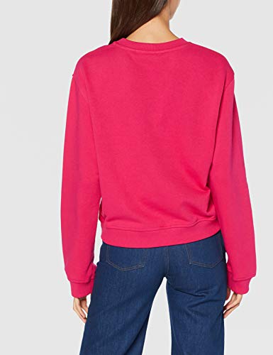 Love Moschino Heart Shaped Badge_Long Sleeve Sweatshirt Sudadera, (Fuchsia O18), 42 (Talla del Fabricante: 44) para Mujer