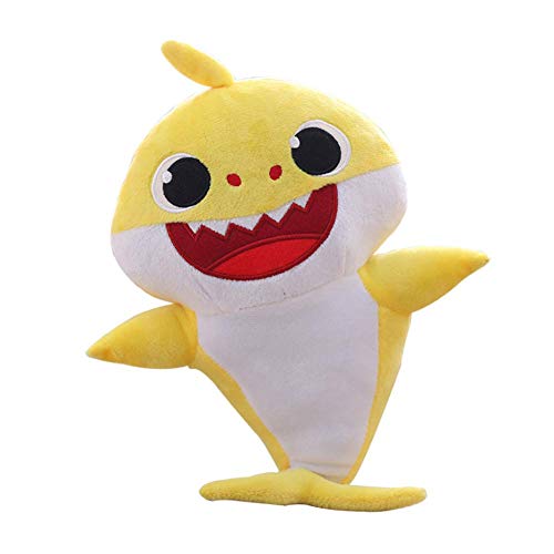 Lsxszz8-Weichem Plüsch Baby Shark Toy Weichem Plüsch Shark Cartoon Baby Mit Klang und Musik (Yellow1)