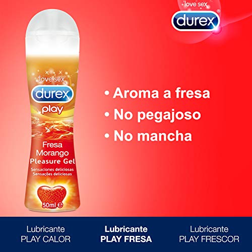 Lubricante Intimo Durex 3 x 50 ml | Lubricante Durex Fresa + Calor + Frescor | Gel Durex