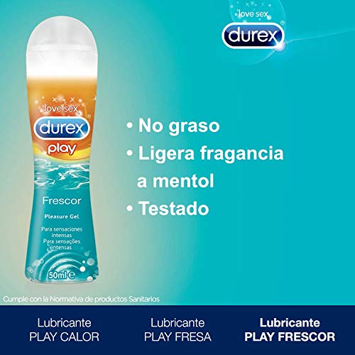 Lubricante Intimo Durex 3 x 50 ml | Lubricante Durex Fresa + Calor + Frescor | Gel Durex