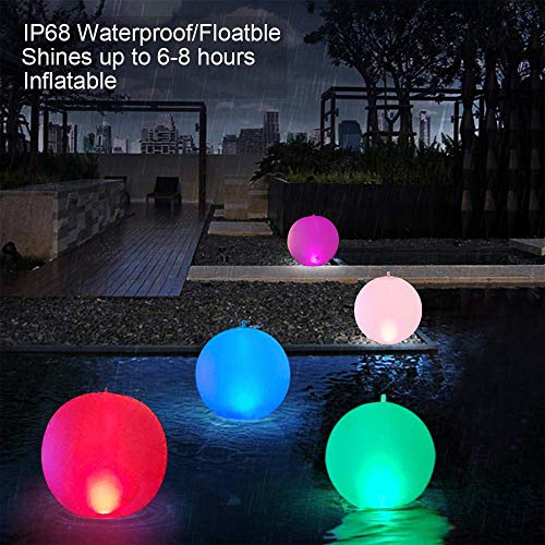 Luces Solares Inflable,Luz LED para Piscina,Luces Solar para Exteriores Resistente al agua IP68 Globo Solar,Lámpara de Bola de Piscina,Luz nocturna LED,Deco de fiesta para Piscina,Boda,Playa(2Pcs)