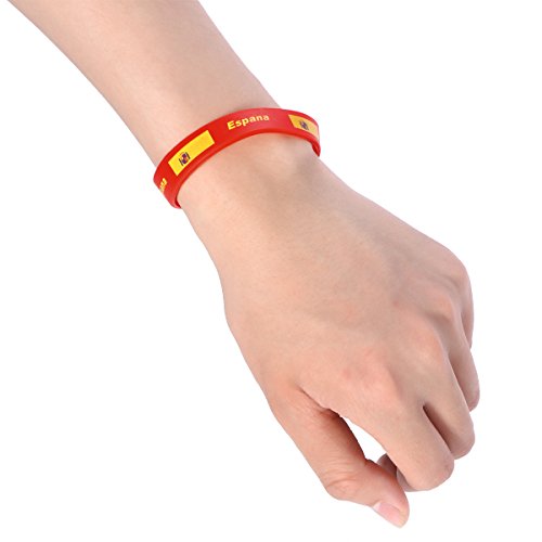 LUOEM Pulsera de silicona inspirada Pulsera de goma Moda Deportes Pulsera, Unisex Moda de adulto adolescente Suprema para Copa Mundial 2018 Paquete de 6 (España)