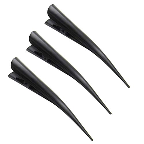 Lurrose 3pcs pinzas de pelo de pico de pato de metal pinzas de pelo de cocodrilo pasadores de cocodrilo pinzas para cortar el cabello para niñas