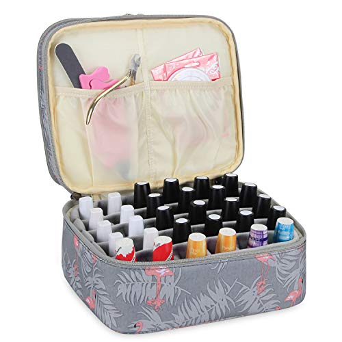 Luxja Organizador de esmaltes de uñas, esmaltes de uñas Estuche, Porta esmaltes de uñas- Sostiene 30 Botellas (15 ml - 0.5 FL.oz), Bolsa de Almacenamiento de Doble Capa para lacas y manicuras