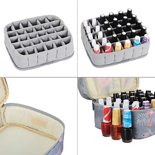 Luxja Organizador de esmaltes de uñas, esmaltes de uñas Estuche, Porta esmaltes de uñas- Sostiene 30 Botellas (15 ml - 0.5 FL.oz), Bolsa de Almacenamiento de Doble Capa para lacas y manicuras