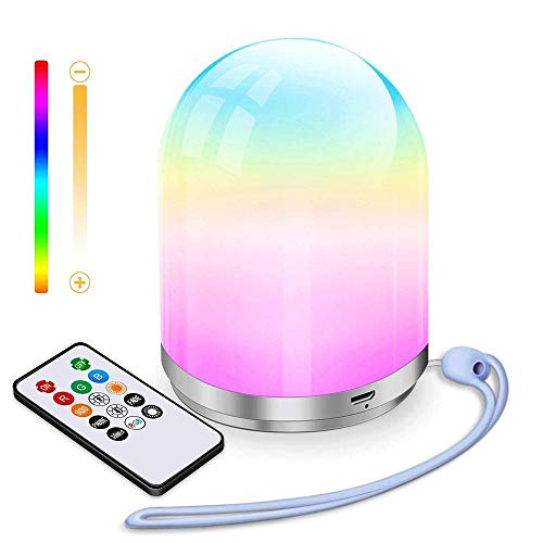 Luz De Noche para NiñOs con Control Remoto La Luz De Noche Led Recargable por USB PortáTil Puede Colgar La Luz De Noche RGB Se Puede Apagar AutomáTicamente DespuéS De 30 Minutos