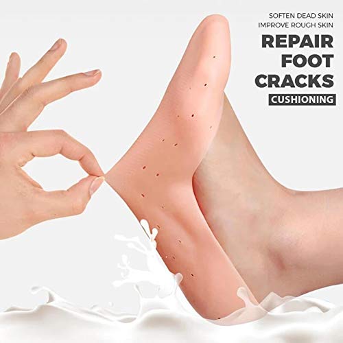 Lynn Anti-Dry and Anti-Cracking Foot Socks Silicone Boat Socks Anti-Dry y Anti-Cracking Calcetines de Silicona Humedece la piel Rejuvenece las suelas y el talón