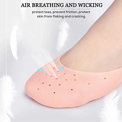 Lynn Anti-Dry and Anti-Cracking Foot Socks Silicone Boat Socks Anti-Dry y Anti-Cracking Calcetines de Silicona Humedece la piel Rejuvenece las suelas y el talón