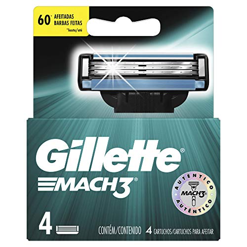 Mach3 Gillette Afeitadora - 4 Recambios, Empaque puede variar