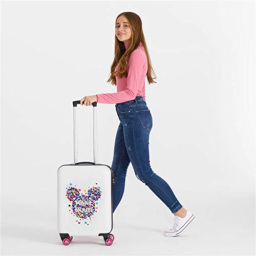 Maleta de cabina Minnie Magic corazones rígida 55cm