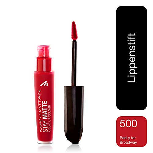 Manhattan Stay Matte Liquid Lip colour, color 500 Red de y for Broadway, Rojo, 6 ml