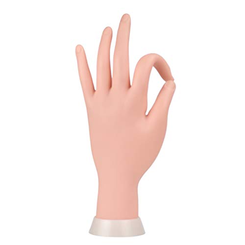 Manicure Practise Hands & Fingers Nail Hand Practise Model Flexible Movable Soft Plastic Hand for Fake Nail Art Starter Training