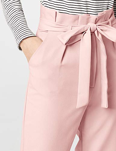 Marca Amazon - find. Check Paperbag Waist, Pantalón de Cuadros con Cintura de Fuelle Mujer, Rosa (Blush), 48, Label: 3XL
