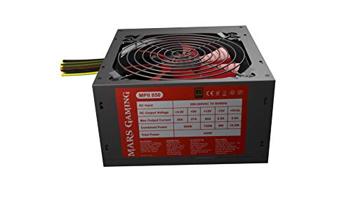 Mars Gaming MPII850, Fuente Alimentación 850W Modular ATX, Ventilador 12cm,Negro