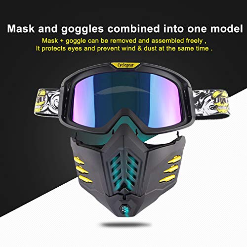 Máscara de casco Jet o Motocross - Universal – Máscara para moto - Gafas de protección – Resistente al viento, anti vaho talla única Lente Dorata