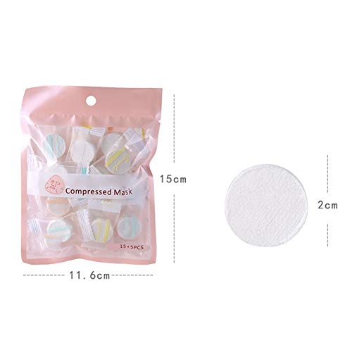 Máscara facial comprimida, cuidado de la piel 20Pcs / Pack mascarilla facial comprimida no tejida natural DIY