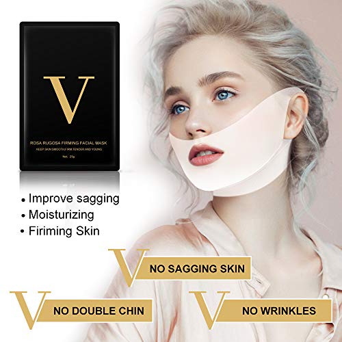 Máscara V Line, HailiCare 3 Pcs Mascarilla Reafirmante Facial, 4D Cara Doble Con Forma V Oreja Colgada Pasta Hidrogel Máscara, Mascarilla hidratante reafirmante de contorno