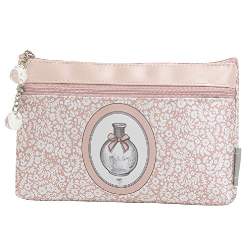 Mathilde M: bolsa de almacenaje de maquillaje Mademoiselle Marquesa rosa – estuche escolar con cremallera para mujer