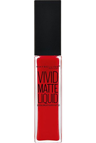 Maybelline Vivid Matte Liquid 25 Orange Shot brillo labial - Brillos labiales (Naranja, Orange Shot, Mujeres, Mate, Botella, 21 mm)