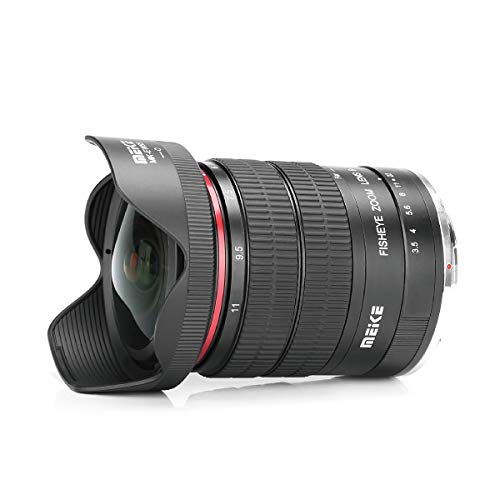 MEIKE 6-11mm F/3.5 Fish Eye Zoom Lens APS-C Frame Compatible with Canon Camera Such as 70D 80D